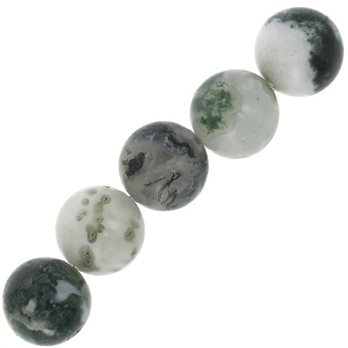 Perles rondes en pierre gemme 10 mm Tree Agate x5