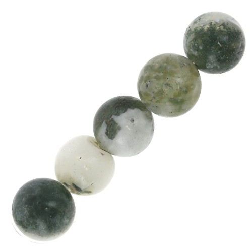 Perles rondes en pierre gemme 8 mm Tree Agate x10