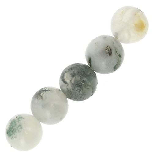 Perles rondes en pierre gemme 6 mm Tree Agate x15