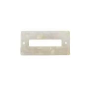 Intercalaire rectangle en acétate de cellulose 30x15mm Rose/Blanc