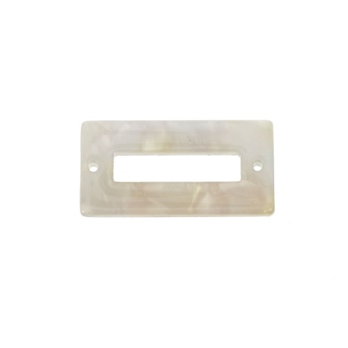Intercalaire rectangle en acétate de cellulose 30x15mm Rose/Blanc