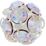 Perle ronde Strass 16 mm argenté Crystal AB