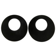 Pendentifs en corne avec motifs ethniques gravés - forme rond 50 mm Noir x2