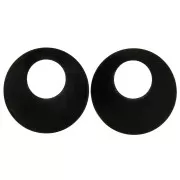 Pendentifs en corne avec motifs ethniques gravés - forme rond 50 mm Noir x2