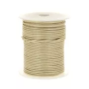 Cordon cuir 1,5 mm - Crème métallisé x 25 m