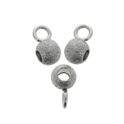Perles métal attache breloques diamanté 7x4 mm Acier inoxydable x4