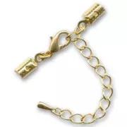 Fermoir pince lacet 3 mm Doré à l'or fin