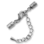 Fermoir pince lacet 3 mm argenté vieilli