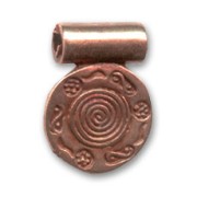 Pendentif rond 16 mm cuivré x1