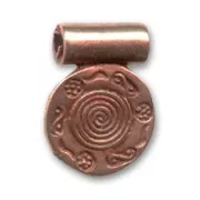 Pendentif rond 16 mm cuivré x1