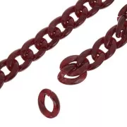 Chaîne plastique brillant maille gourmette 29x21 mm - Bordeaux x50 cm