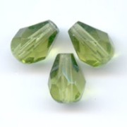 Poires facettées 7x5 mm Olivine x25