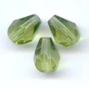 Poires facettées 7x5 mm Olivine x25