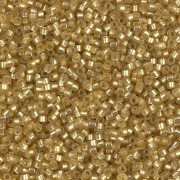 Miyuki Delica 11/0 DB0687 - Dyed Semi-Frosted Silverlined Yellow Green x8g