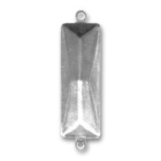 Serti à coller pour cabochon PureCrystal 4547 24x8 mm rhodié 2 anneaux