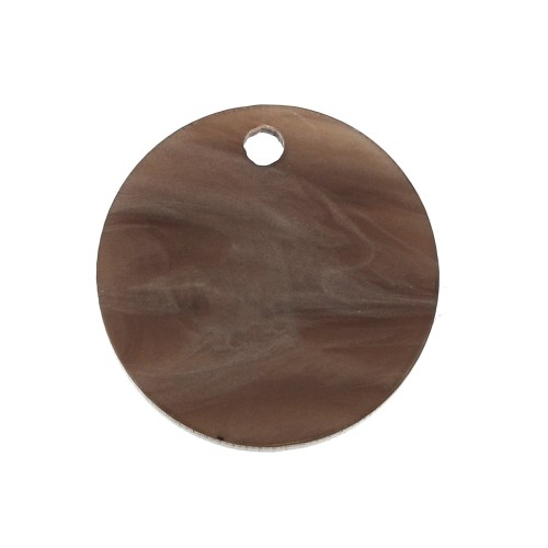 Sequin rond en plexiglas 18 mm effet nacré - Marron x1