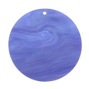 Pendentif rond en plexiglas 38 mm effet nacré - Bleu x1