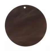 Pendentif rond en plexiglas 38 mm effet nacré - Marron x1