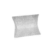 Berlingot en carton 7x7,5x2,3 cm motif serpent Blanc et Argenté x1