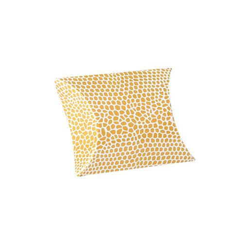 Berlingot en carton 7x7,5x2,3 cm motif serpent Blanc et Doré x1