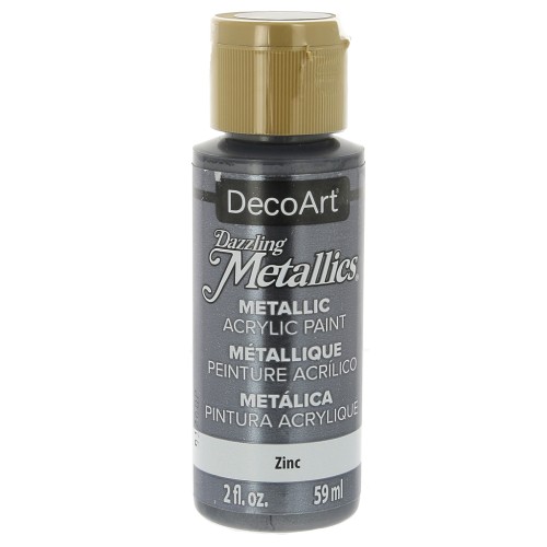 Peinture acrylique métallique - DecoArt Dazzling Metallics - Zinc x59 ml