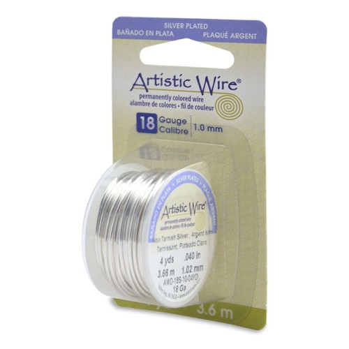 Fil de cuivre Artistic Wire 1 mm - Plaqué Argent anti-ternissement x3.6m