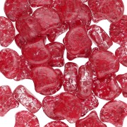 Perles en verre Ginko Duo 2 trous 7.5x7.5 mm Confetti Splash Red Pink x10g|raw }}