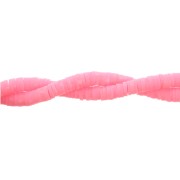 Perles Heishi rondelles  en pâte polymère 3x1 mm Rose Bonbon x45 cm|raw }}