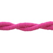 Perles Heishi rondelles  en pâte polymère 3.5x1 mm Fuchsia x45 cm|raw }}