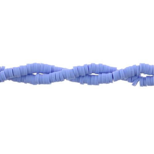 Perles Heishi rondelles  en pâte polymère 3x1 mm Bleu Ciel x39 cm