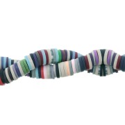 Perles Heishi rondelles  en pâte polymère 6x1 mm Multicolore Bleu/Violet x39 cm|raw }}