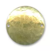 Intercalaire disque 2 trous 40 mm doré à l'or fin x1