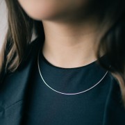 Tour de cou chaîne maille oméga - 1 mm en Argent 925 x45 cm