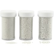 Assortiment de mini billes en verre de 0.6 à 3 mm - Nacre x3