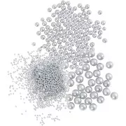 Assortiment de mini billes en verre de 0.6 à 3 mm - Nacre x3