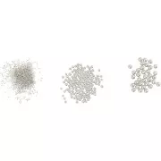 Assortiment de mini billes en verre de 0.6 à 3 mm - Nacre x3