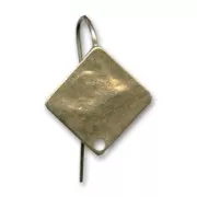 Crochets d'oreilles losanges 16 mm bronze x2