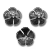 Coupelles fleur 12 mm black nickel x4