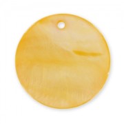 Sequin rond Nacre 30 mm Jaune Orangé x1|raw }}