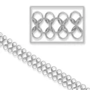 Chaîne maille fantaisie multirangs 15 mm Rhodié x49cm