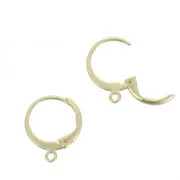 Dormeuses créoles forme ronde avec anneau 14.5 mm - Doré Satiné x2