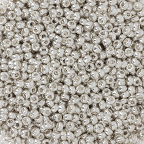 Preciosa Perles rocailles 11/0 2 mm - Terra Métallique - Argenté x20g