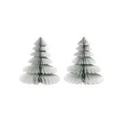 Sapins en papier nid d'abeille - déco de table Let's Party - Argenté x2