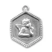 Pendentif ange 23 mm argenté vieilli x1