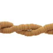 Perles Heishi rondelles  en pâte polymère 6x1 mm Ocre x41cm|raw }}