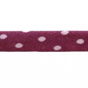 Cordon spaghetti en tissu Frou-Frou 5 mm - Pois - Violet/Rose Clair x 1m