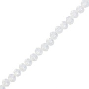 Perles rondes aplaties facettées 4x3 mm Pierre gemme Quartz Blanc x39cm|raw }}