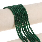 Rondes aplaties facettées 4x3 mm pierre gemme  teintée - Quartz Vert x34cm