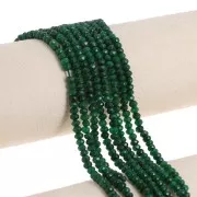 Rondes aplaties facettées 4x3 mm pierre gemme  teintée - Quartz Vert x34cm