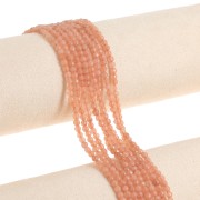 Rondes aplaties facettées 4x3 mm pierre gemme  teintée - Quartz Orange Clair x35cm